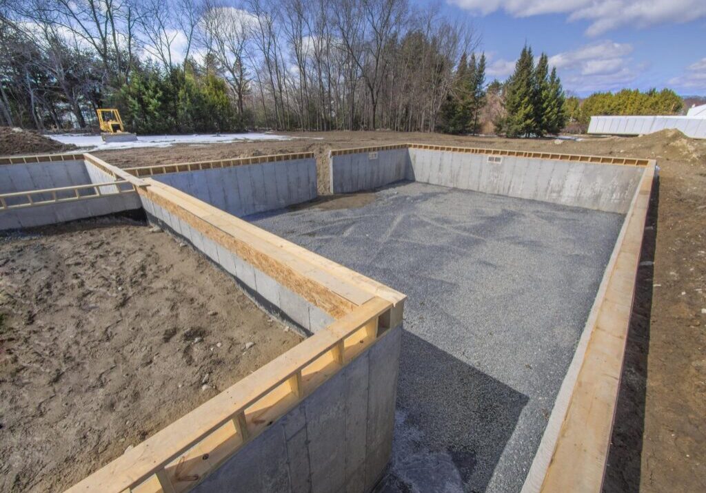 a newly construct concrete slabs