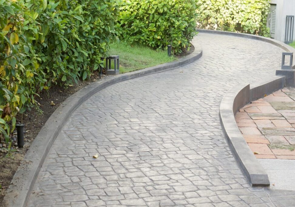 a garden concrete walkway