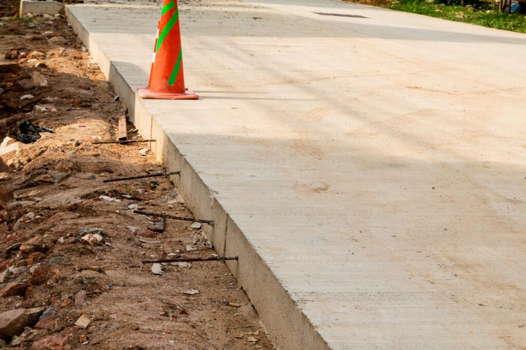 under construction concrete driveway