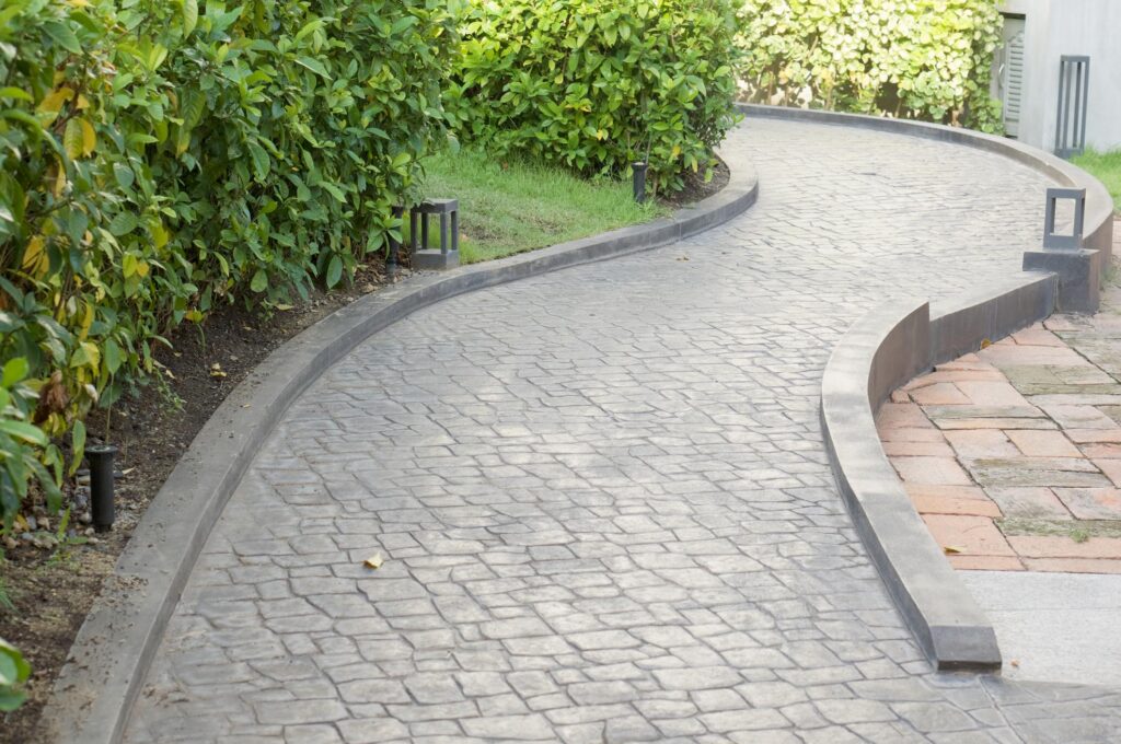 a garden concrete walkway